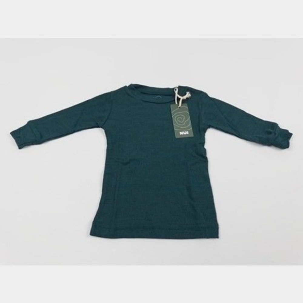 Nui Organics Baby Merino Silk Crew Deep Sea 12-18m